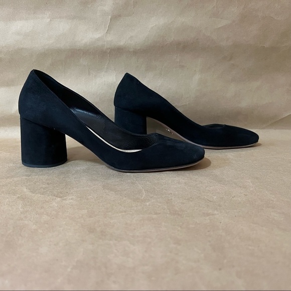 Prada | Suede 65mm Round Block Heel Pumps Square Toe Classic Size 7.5 (EU 37.5) - Picture 3 of 15